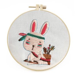 CDThinkingU Beginner Embroidery Kit Animal, Funny Simple Floral Embroidery Kits for Beginners & Advanced Adults Kids with Hoop, Embroidery Cloth, Color Threads, Scissors, Tools & Instruction