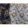 wowfabric4less123 Royal Blue Gold Multicolor Sequins embroidery Lace Fabric 50”