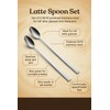 2 x Long Handled Teaspoons Spoons Latte Coffee18/10 Polished Stainless
