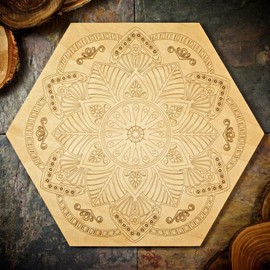 Large Flower Mandala Wood Grid Board - Large Sacred Geometry Grid Board - 11.75 inches