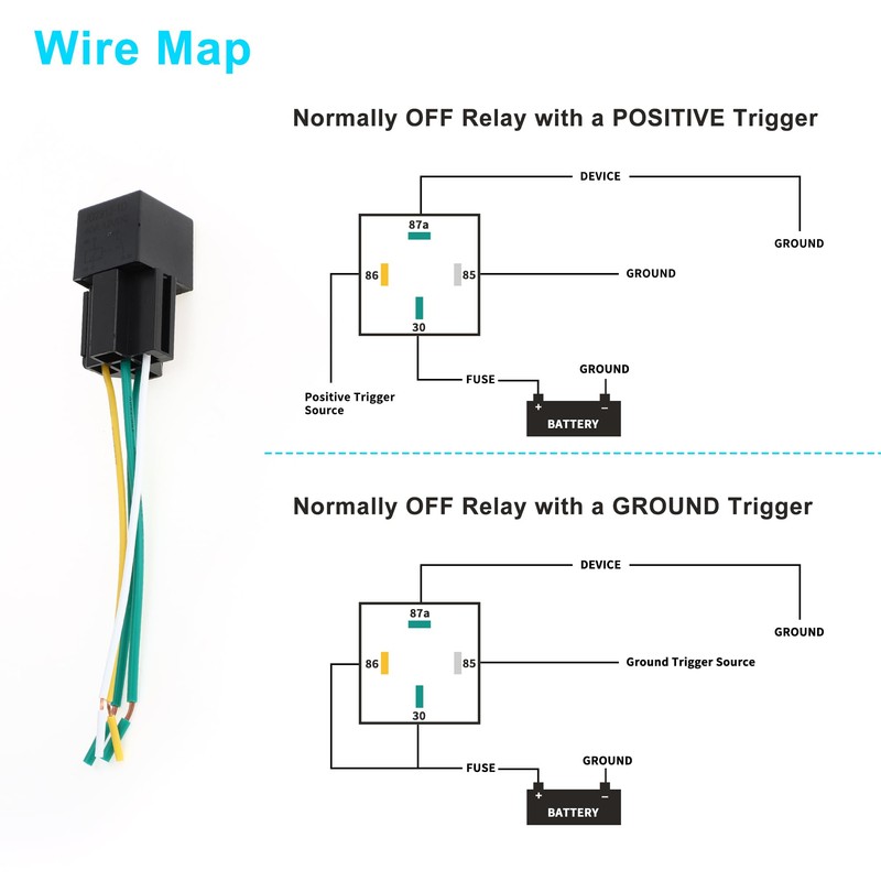 HOPESPANNER 4 Pins 12V 40A Auto Relay with Harness Socket