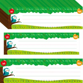 40 PCS Desk Name Tags, Erasable, Reusable & Waterproof Desk Nameplates with Alphabet, Number Line 1-30 Traditional Manuscript Name Plate for Classroom School Student (12” x 3.5”)