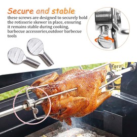 WSDMAVIS 5Pairs Stainless Steel BBQ Thumb Screws Rotisserie Replacement Parts and Electric Oven Accessories for Grilling Enthusiasts
