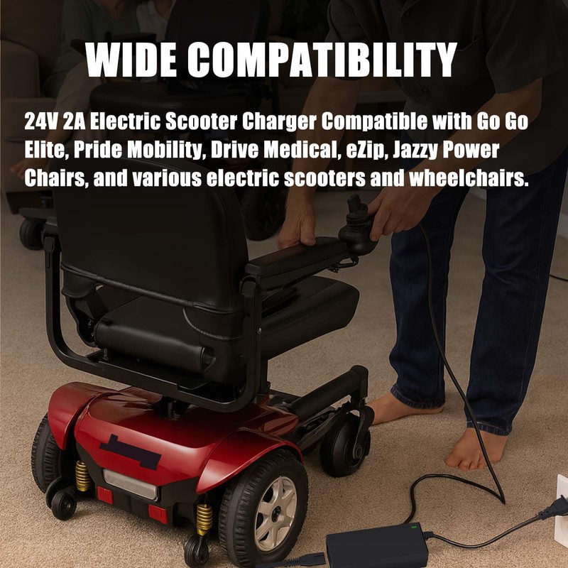 24V 2A 3-Pin XLP Electric Scooter Charger Compatible with Go-Go