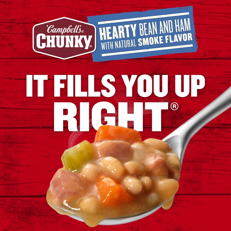 Campbell’s Chunky Soup, Hearty Bean Soup With Ham, 19 Oz