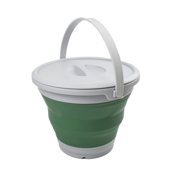 SAMMART 5.5L (1.4 Gallon) Collapsible Plastic Bucket with Lid -