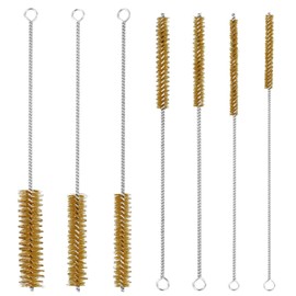 7Pcs Brass Wire Tube Brushes Bottle Brush Set, Long Wire Cleaner Bore Brush 7Sizes 12Inch Long Wire Brushes Tube Cleaning Lab Brushes Stainless Steel Round Wire Brush for Tubes Bottle Keyboards Glass