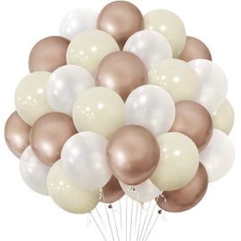 Sand White Balloons, 30 Pcs 12 Inch Retro Sand White Pearl White Metallic Champagne Gold Helium Latex Balloons for Wedding Bridal Hen Party Baby Shower Engagement Birthday Party Decorations