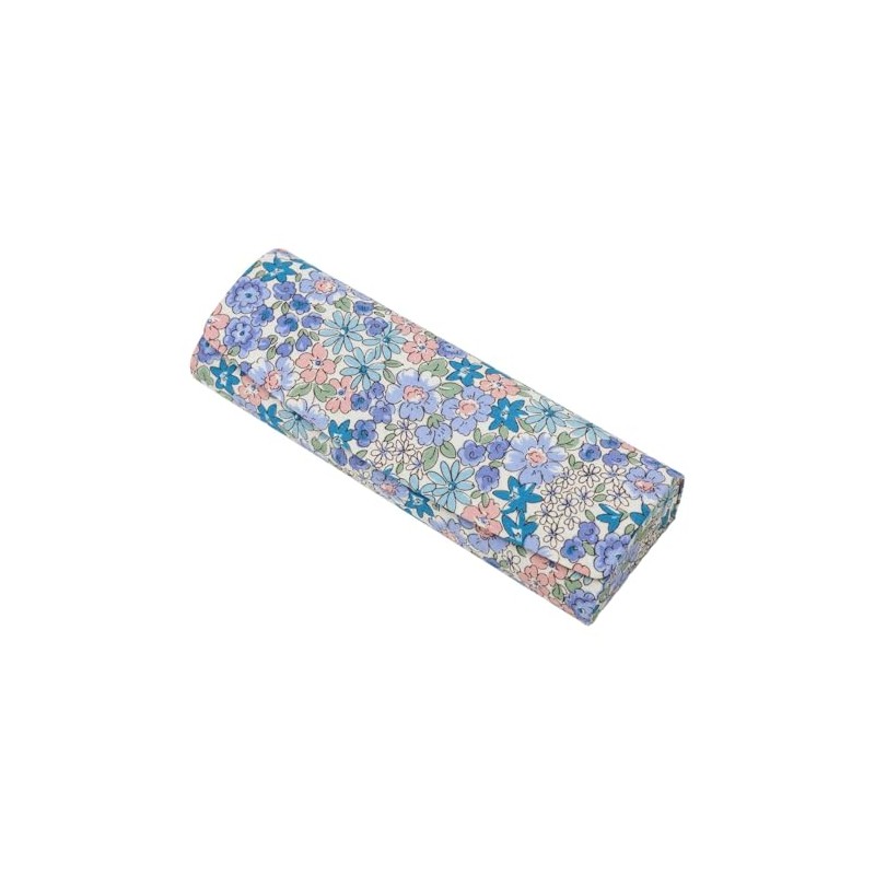 テーシーケース メガネケース おしゃれ レディース ハード ケース マグネット式 スチール コットン ブルー