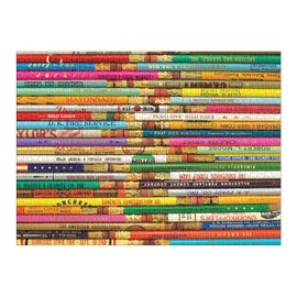 Galison Phat Dog Vintage Library 1000 Piece Jigsaw Puzzle for Adults and Families, Foil Stamped Challenging Puzzle Adds A Vibrant Pop of Color (735353255)