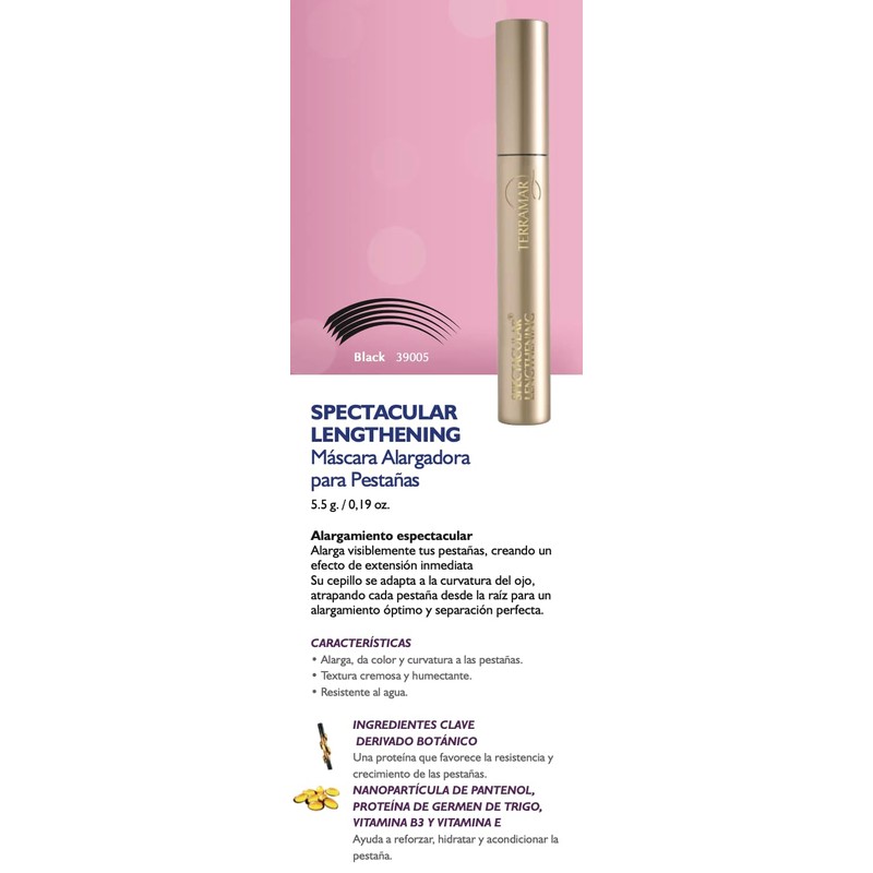 Terramar Spectacular Lengthening - Máscara Alargadora Para Pestañas, Negro, 5,5