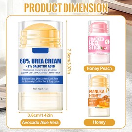 SGZIOO 3 PCS Urea Foot Cream, Urea Cream 60 Percent for Feet, Honey Foot Cream for Cracked Heels and Dry Skin, Cracked Heel Repair Cream, Foot Moisturiser, Deep Moisturizing