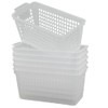 Qskely 6-Pack Clear Small Storage Baskets, Small Plastic Slim Storage