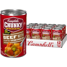 Campbell’s Chunky Soup, Beef Soup with Country Vegetables, 18.8 Oz Can (12 Count )