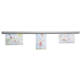 ADVANTUS Grip-A-Strip Display Rail, Personal Size, 2 Feet Long, Satin Finish Aluminum (2000)