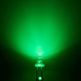 Chanzon LED Diodes, 5 mm/3 mm, Round/Flat Design, Transparent Lens, Various Colours to Choose From, Pack of 10 - 100 Chanzon LEDs (20, Green, 5 mm)