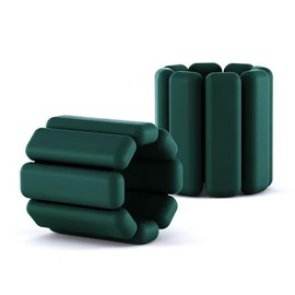 COOSPORT 2 PCS Polainas Para Tobillos y Muñecas, Muñequeras y Tobilleras con Peso, Polainas de Silicona Antideslizantes Ajustables para Tobillo y Muñeca , Pilates, Yoga, Correr, Natación 2LBX1LB (Verde)