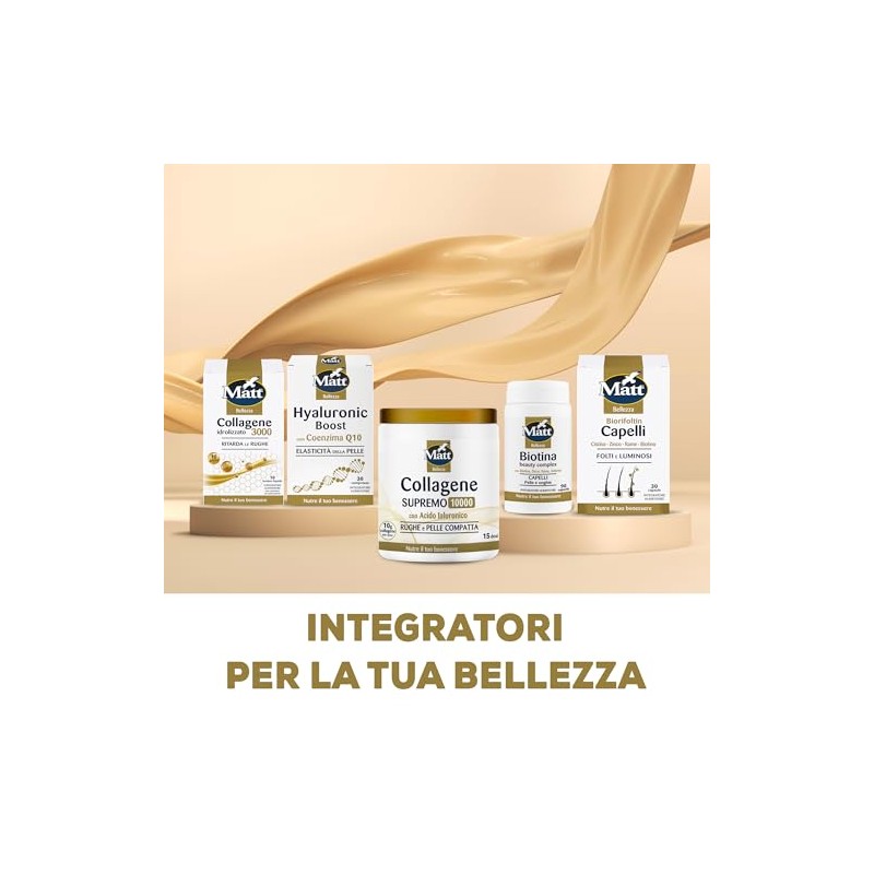 Matt, Collagene Supremo 10000, Integratore Alimentare con Peptidi di Collagene,