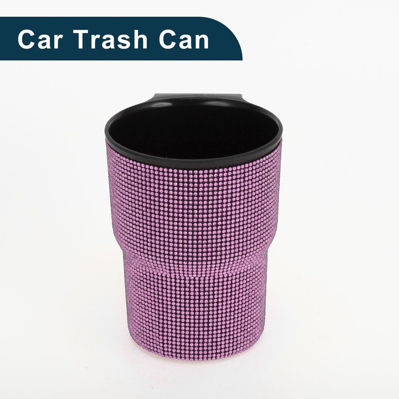 TUCKBOLD Car Trash Can Portable Seat Back Trash Bin Pink