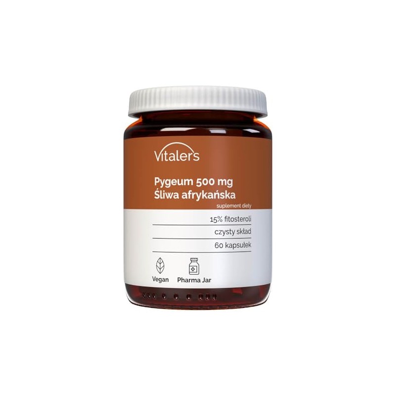 Vitaler's Pygeum 500 mg - 60 Capsules, Vegan, 1 Month