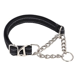 Black Martingale Collar for Dogs, Large Reflective Nylon Dog Chain Collar Adjustable Heavy Duty Dog Collar for Small Medium Large Dogs