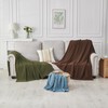 Douceur Olive Green Throw Blanket for Bed, Soft Cozy Lightweight