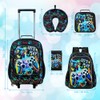 UFNDC 5PCS Kids Luggage for Boys, Game Rolling Suitcase with