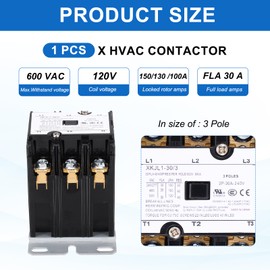 DMiotech HVAC Contactor, 3 Pole FLA 30 Amps 240V Coil Air Conditioner Contactor Compressor Condenser Motor AC Definite Purpose Contactor, UL Listed