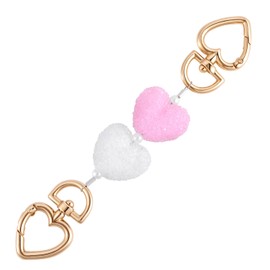 Bag Extender Chain, Stylish Love Heart Shape Style Purse Strap Extender Chain Purse Extender Chain Women Bag Extender Perfect Replacement Charm Accessories for Purse Bag Handbags(Pink, White)
