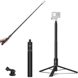 ULANZI TT52 59in Invisible Selfie Stick Tripod, Extendable Pole Selfie Stick Handle Grip Compatible with DJI OSMO 360/OSMO Pocket 3/Insta 360 x5 x4 x3 w Adapter for G-O P-RO Hero 13 12 11 10 9 8 7 6