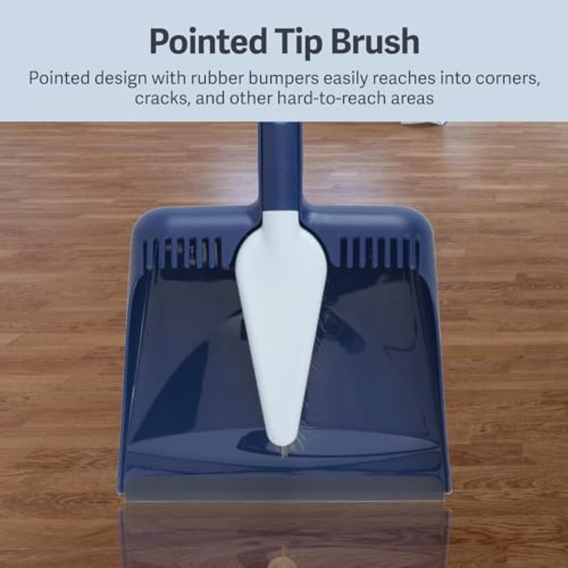 Casabella Wayclean Handheld Angled, Medium, Grey Dustpan and Brush Set,