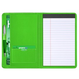 Lcjtop Padfolio/Portfolio Binder, Mini Padfolio Portfolio Binder 5 x 8 Legal Writing Pad, A5 Document Organizer Folder for Men Women, Green