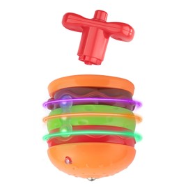 Electric Musical Spinning Top Toy - Interactive Light Up Toys for Kids with Music and Colorful Lights, Fun Sensory Game Hamburger Rotating Cube Promoting Focus, Gifts for Boys Girls Toddlers