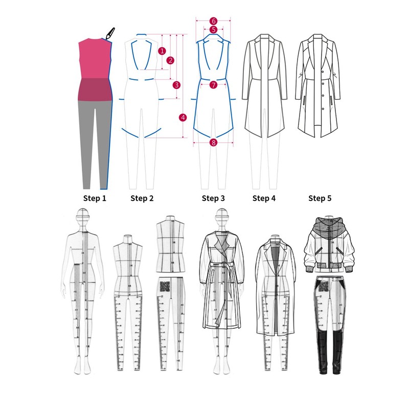 XIEHAIGE 4 Pcs Humanoid Clothing Measuring French Curve Pattern Grading