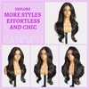 Eawwii Black 13×4 Lace Front Glueless Wigs for Women， Synthetic
