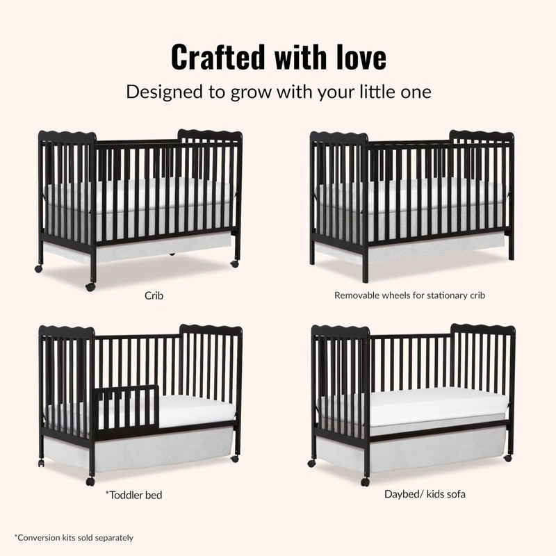 Dream On Me Carson Classic 3-in-1 Convertible Crib in White