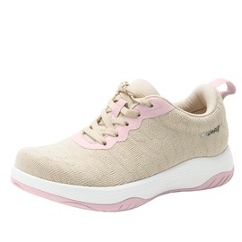 Alegria Women In8 Sneakers Muted Beige Wide Toe Box Natural Toe Shape Supportive Athletic Shoes 8 M US
