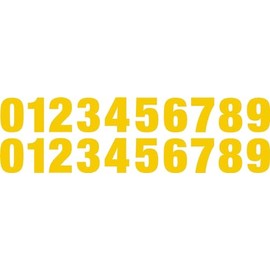 0-9 Yellow Vinyl Number Stickers (2 of Each Number) - Choose Size From 1/2" to 12" (V1146) (1/2")