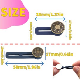 8PCS No-Sew Button Extenders for Pants, Adjustable Waist Extender for Jeans, Comfortable Invisible Waistband for Women and Men, Easy to Use