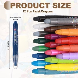 sourcing map Twist Crayons, Twist Crayons Gel Watercolor Set Washable Silky Smooth for Arts Drawing DIY Craft Project Coloring Supplies Gift(Blue, Pack of 12)