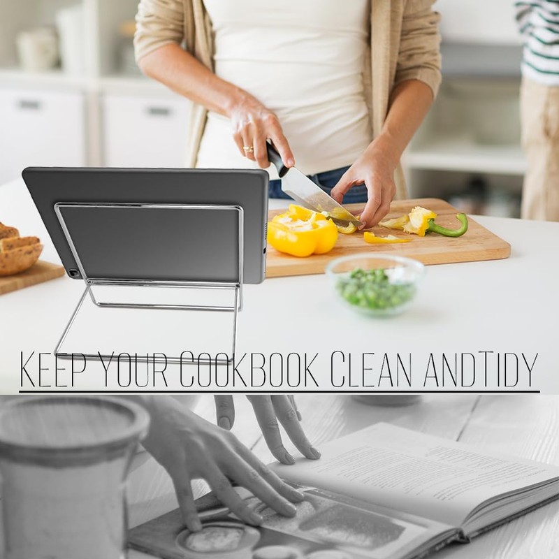 Book Stand Holder Cookbook Holders for Reading Hands Free Metal