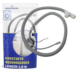 Aquastop Dishwasher Hose Length 1.6 m with Original Code C00372679 482000023524 for Indesit for Whirlpool for Ariston for Hotpoint Dishwasher - Warranty 10 Years - MONTERAL