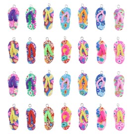 The Lord of the Tools 50 Pieces Clay Slippers Charms Pendant Mini Slippers Charms Colourful Clay Charms Clay Slippers Ornament Decoration for Women Girls Jewellery Making DIY Accessories, clay