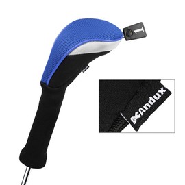 Andux Golf Club Head Covers Driver Head Covers Wooden Head Covers 460cc Driver Extra Long Neck Blue 4pcs/set
