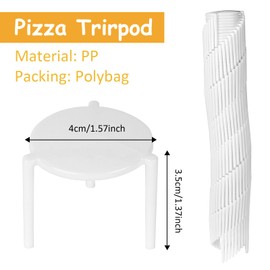 HTBMALL 100 Pack Pizza Saver Stand - White Plastic Tripod Stack for Pizza Box Support, Restaurant Container, Catering boxes and Food Take Out Service