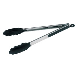 Winco 12" Heavy-Duty Stainless Steel Utility Tongs Silicone Grips and Lock Clip