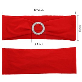 Tosnail 50 Pack Spandex Chair Sashes Wedding Chair Decoration Party Chairs Covers - Red