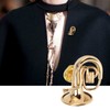 Brass Miniature Tuba Shaped Lapel Brooch Pin Elegant Mini Musical