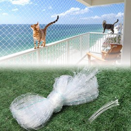 ADERTOS Cat Nets Balcony 5 x 5 m Cat Balcony Net Nylon Protective Net Cat Balcony No Drilling Balcony Protection Net Cat Protection Net Cat Balcony Cat Protection Net with Cable Ties for Windows
