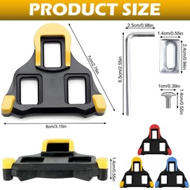 Road Bike Cleats,Anti Slip Durable High Performance Cycling Shoe Clips,Delta Bike Replacement Cleats for Road Indoor Cycling,Pedal Attachments Compatible with Shimano SPD-SL,6 Degree of Float -Yellow